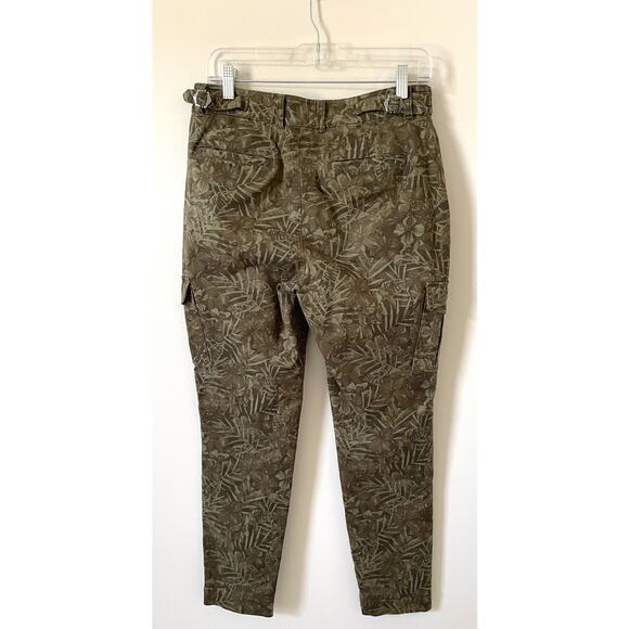 Brooks Brothers Preppy Cotton Chino Floral Cargo Pants Green Size 8 - Picture 2 of 8